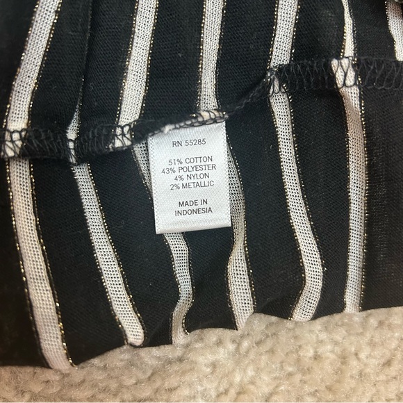 Express Black Striped Embroidered Rhinestone Turtleneck Long sleeve Top - Picture 10 of 12